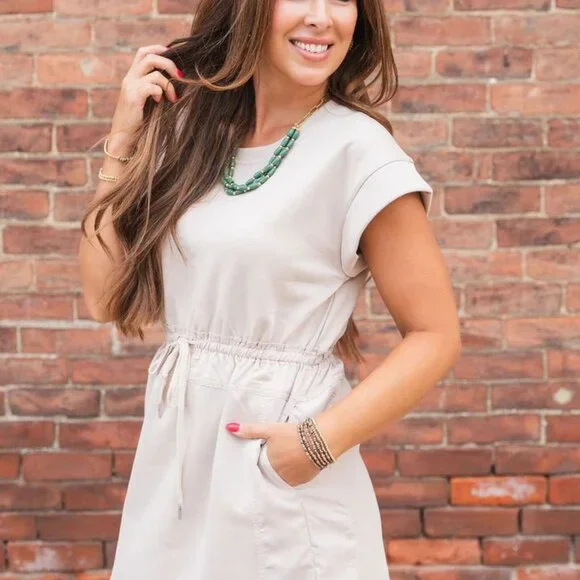 Tie Waist Tee Dress - Picture 9 of 10